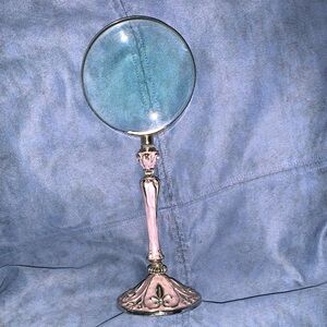 Vintage freestanding upright magnifying glass